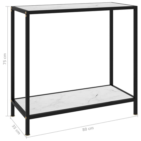 vidaXL Konsolentisch Weiß 80x35x75 cm Hartglas