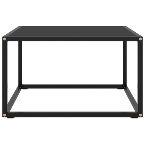 vidaXL Couchtisch Schwarz mit Schwarzem Glas 60x60x35 cm