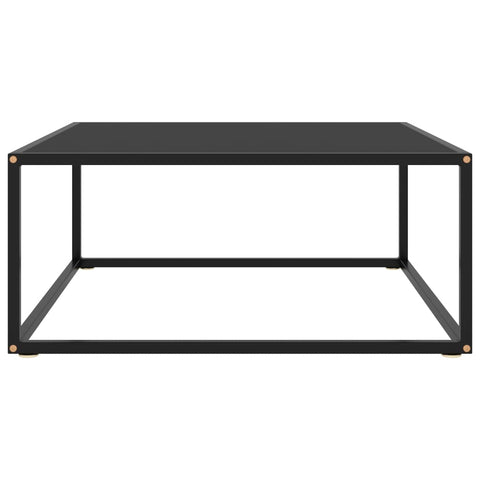 vidaXL Couchtisch Schwarz mit Schwarzem Glas 80x80x35 cm