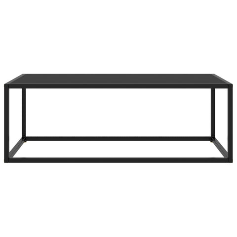 vidaXL Couchtisch Schwarz mit Schwarzem Glas 100x50x35 cm