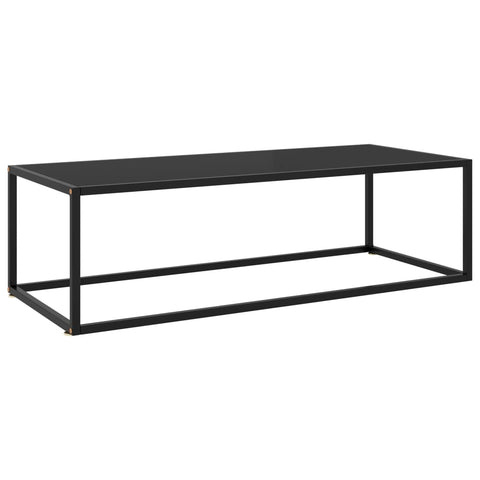 vidaXL Couchtisch Schwarz mit Schwarzem Glas 120x50x35 cm