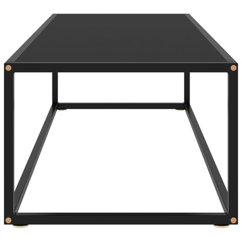 vidaXL Couchtisch Schwarz mit Schwarzem Glas 120x50x35 cm