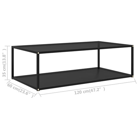 Couchtisch Schwarz 120x60x35 cm Hartglas