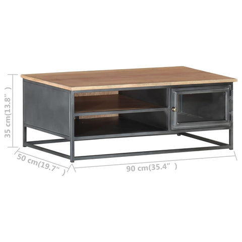 vidaXL Couchtisch Grau 90x50x35 cm Massivholz Akazie