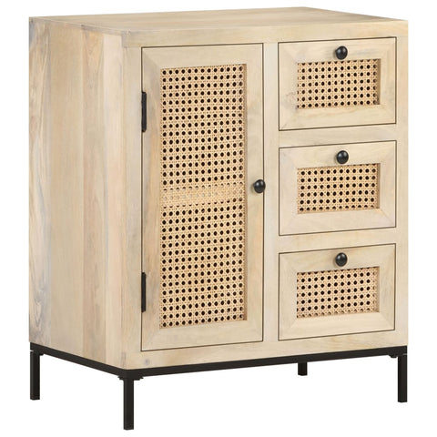 vidaXL Sideboard 60x35x70 cm Mango Massivholz und Rohrgeflecht