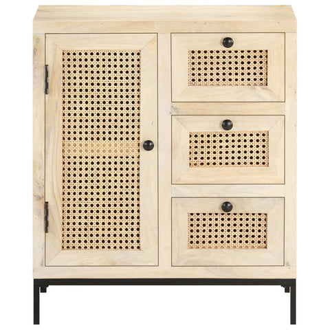 vidaXL Sideboard 60x35x70 cm Mango Massivholz und Rohrgeflecht