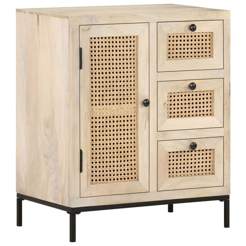 vidaXL Sideboard 60x35x70 cm Mango Massivholz und Rohrgeflecht