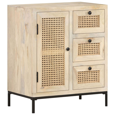 vidaXL Sideboard 60x35x70 cm Mango Massivholz und Rohrgeflecht