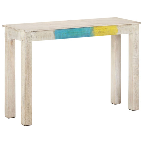 vidaXL Konsolentisch Weiß 115x35x77 cm Raues Mangoholz