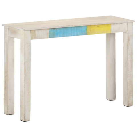 vidaXL Konsolentisch Weiß 115x35x77 cm Raues Mangoholz