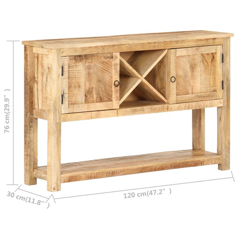 vidaXL Sideboard 120x30x76 cm Raues Mangoholz