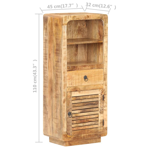 vidaXL Highboard 45x32x110 cm Raues Mangoholz