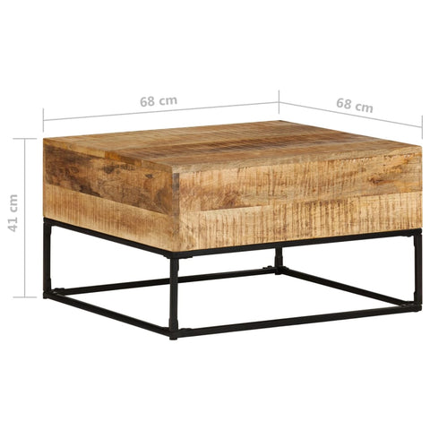 vidaXL Couchtisch 68x68x41 cm Raues Mangoholz