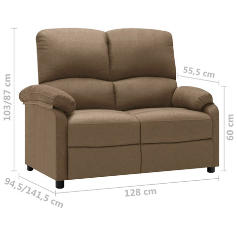 2-Sitzer-Sofa Verstellbar Taupe Stoff