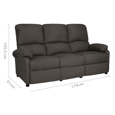 vidaXL 3-Sitzer-Sofa Verstellbar Dunkelgrau Stoff