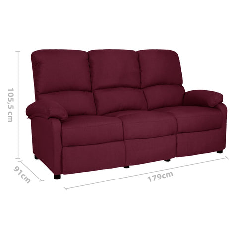 3-Sitzer-Sofa Verstellbar Lila Stoff