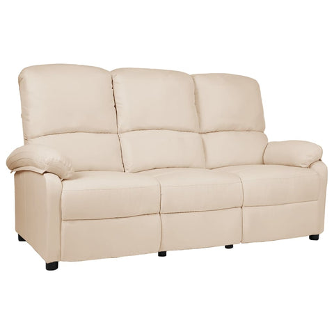 3-Sitzer-Sofa Verstellbar Creme Stoff