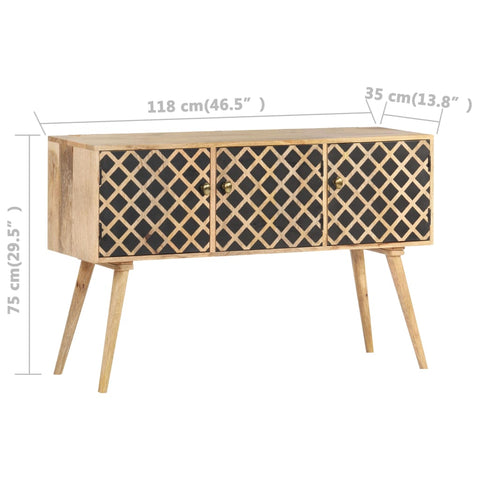 vidaXL Sideboard 118x35x75 cm Massivholz Mango