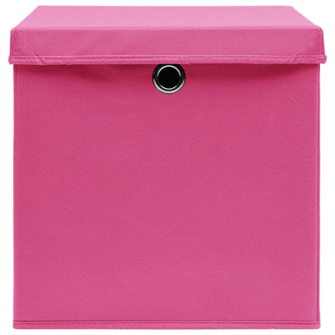 Aufbewahrungsboxen mit Deckeln 4 Stk. 28x28x28 cm Rosa