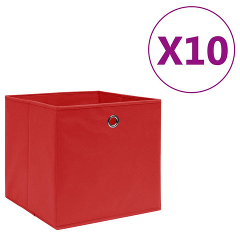 Aufbewahrungsboxen 10 Stk. Vliesstoff 28x28x28 cm Rot