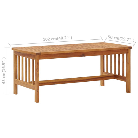 vidaXL Couchtisch 102x50x43 cm Massivholz Akazie