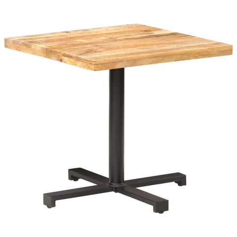 vidaXL Bistrotisch Quadratisch 80x80x75 cm Raues Mangoholz