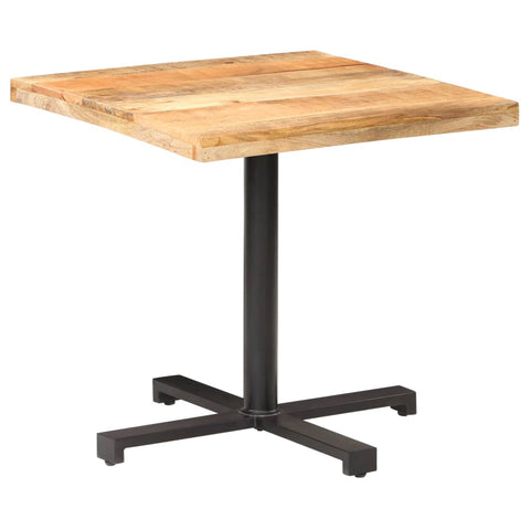 vidaXL Bistrotisch Quadratisch 80x80x75 cm Raues Mangoholz