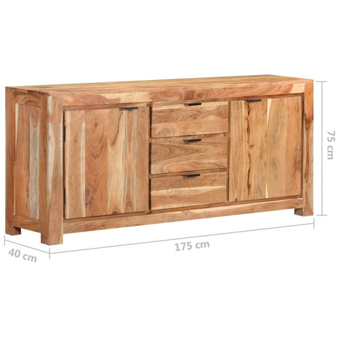 vidaXL Sideboard 175x40x75 cm Akazie Massivholz