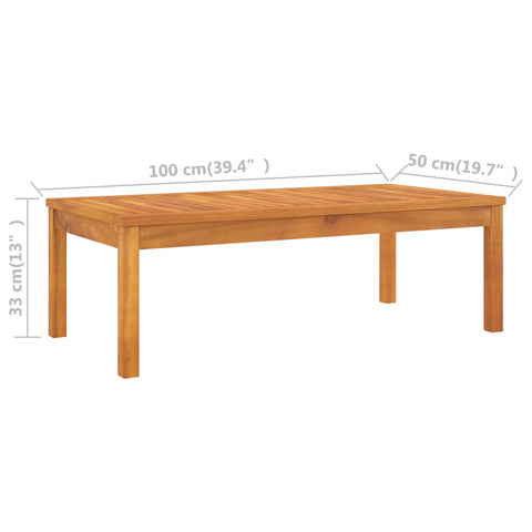 vidaXL Couchtisch 100x50x33 cm Massivholz Akazie