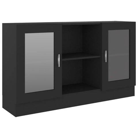 vidaXL Vitrinenschrank Schwarz 120x30,5x70 cm Holzwerkstoff