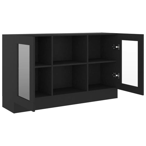 vidaXL Vitrinenschrank Schwarz 120x30,5x70 cm Holzwerkstoff