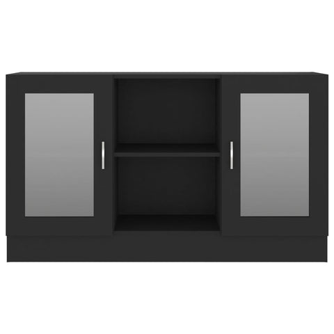 vidaXL Vitrinenschrank Schwarz 120x30,5x70 cm Holzwerkstoff