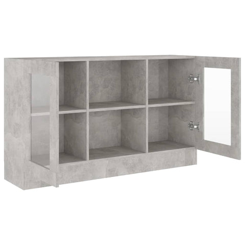 vidaXL Vitrinenschrank Betongrau 120x30,5x70 cm Holzwerkstoff