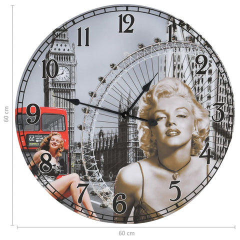 vidaXL Wanduhr Vintage Marilyn Monroe 60 cm