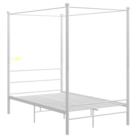 vidaXL Himmelbett Weiß Metall 120x200 cm