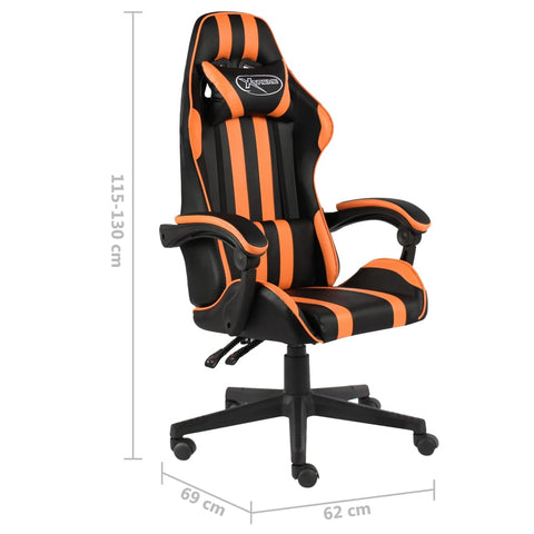 vidaXL Gaming-Stuhl Schwarz und Orange Kunstleder