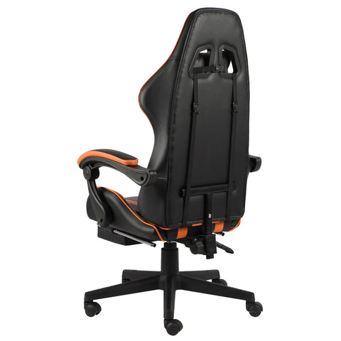 vidaXL Gaming-Stuhl mit Fußstütze Schwarz und Orange Kunstleder