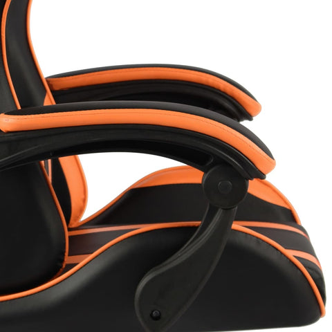 vidaXL Gaming-Stuhl mit Fußstütze Schwarz und Orange Kunstleder