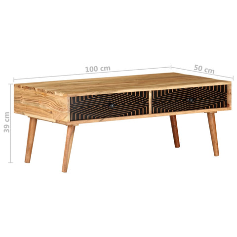 vidaXL Couchtisch 100x50x39 cm Massivholz Akazie