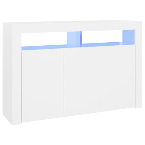 Sideboard mit LED-Leuchten Weiß 115,5x30x75 cm