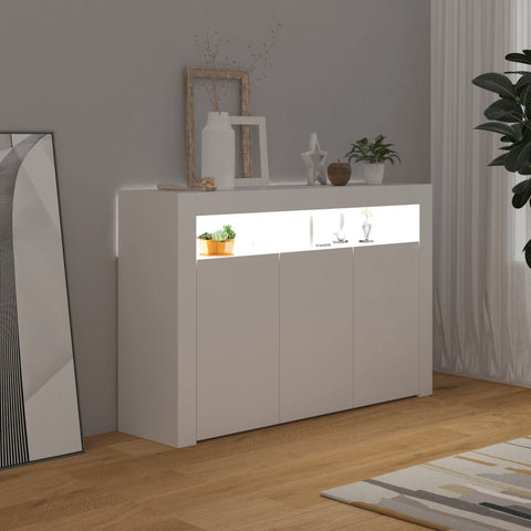 Sideboard mit LED-Leuchten Weiß 115,5x30x75 cm