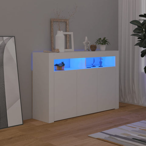 Sideboard mit LED-Leuchten Weiß 115,5x30x75 cm