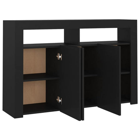 Sideboard mit LED-Leuchten Schwarz 115,5x30x75 cm