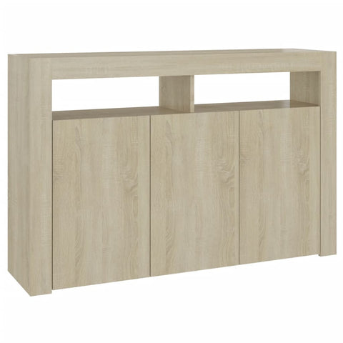 Sideboard mit LED-Leuchten Sonoma-Eiche 115,5x30x75 cm