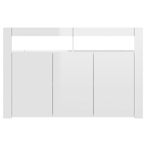 vidaXL Sideboard mit LED-Leuchten Hochglanz-Weiß 115,5x30x75 cm