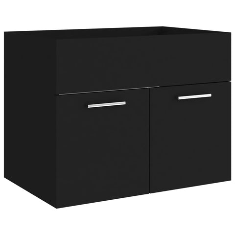 vidaXL Waschbeckenunterschrank Schwarz 60x38,5x46 cm Holzwerkstoff