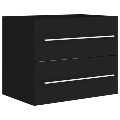 vidaXL Waschbeckenunterschrank Schwarz 60x38,5x48 cm Holzwerkstoff