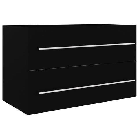 vidaXL Waschbeckenunterschrank Schwarz 80x38,5x48 cm Holzwerkstoff