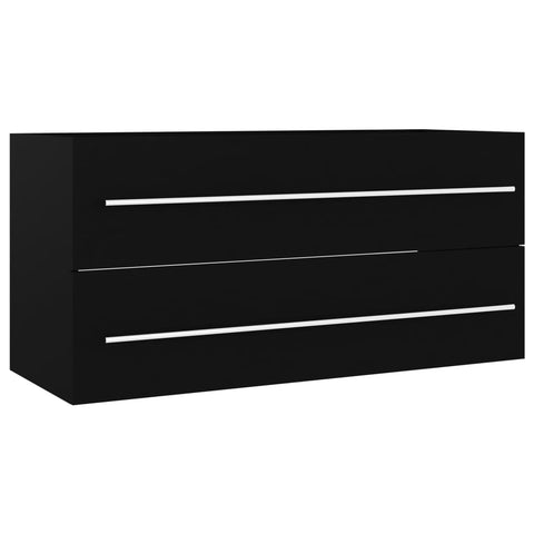 vidaXL Waschbeckenunterschrank Schwarz 100x38,5x48 cm Holzwerkstoff