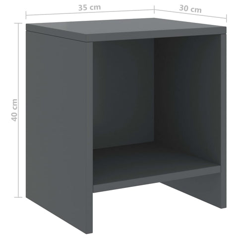 vidaXL Nachttische 2 Stk. Dunkelgrau 35x30x40 cm Kiefer Massivholz